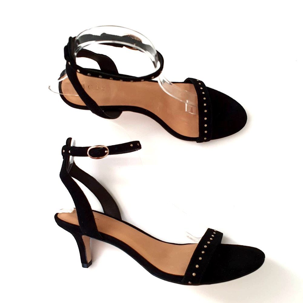 Joie Black Malina Pearl Detail Strappy Open Toe Sandals Size 38.5